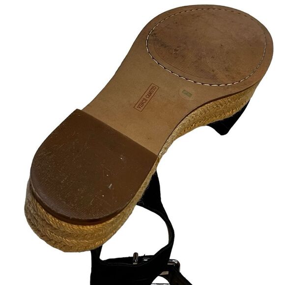 Vince Camuto Women's Espadrille Wedge Sandal Sueded Black Summer 8.5 (39) 8 1/2M - Picture 14 of 14